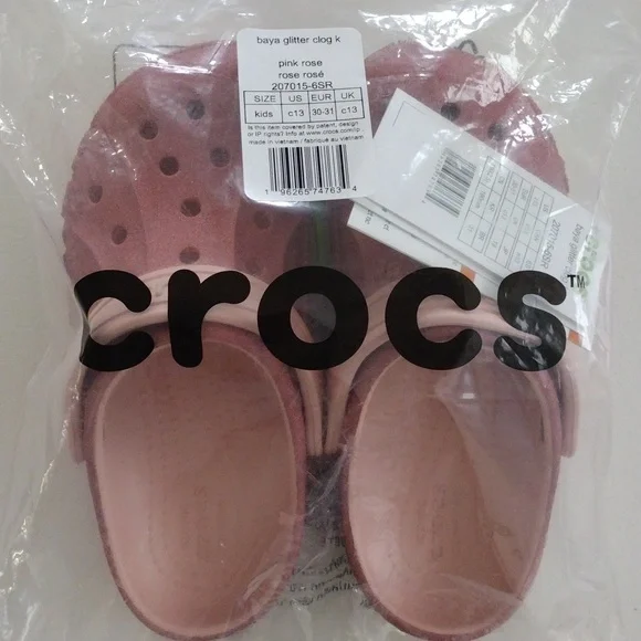 Crocs Girl's Baya Glitter Clog. C13 - Picture 5 of 15